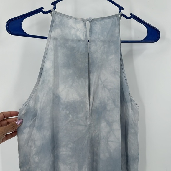 Cloth & Stone dip died tie dye blue light weight summer sleeveless jumpsuit - Picture 8 of 13